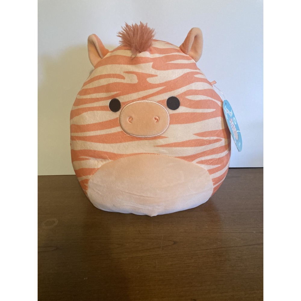 Squishmallows 11" Josue Zebra First To Market Peach Tan Plush NWT